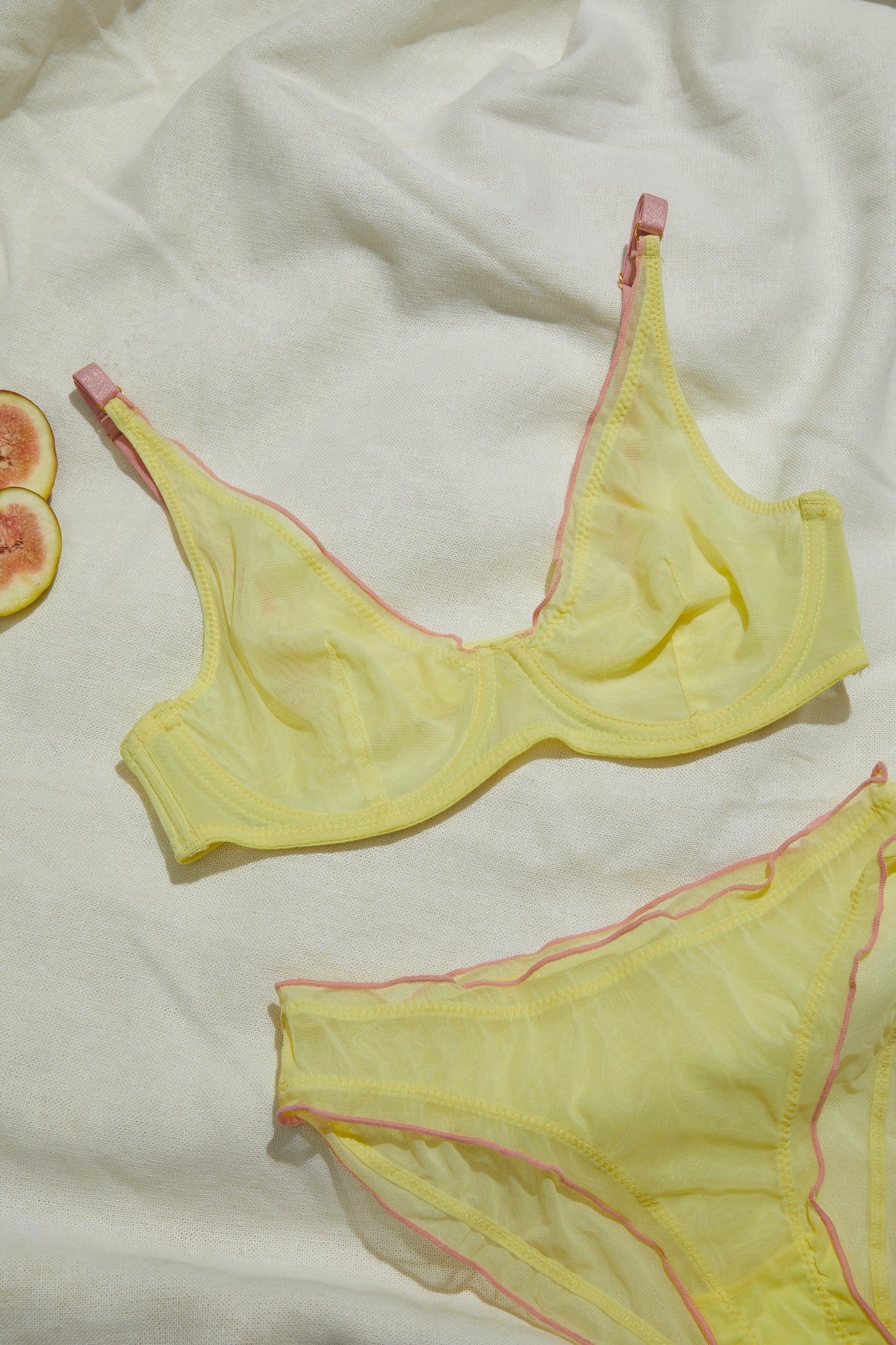 yellow see through lingerie