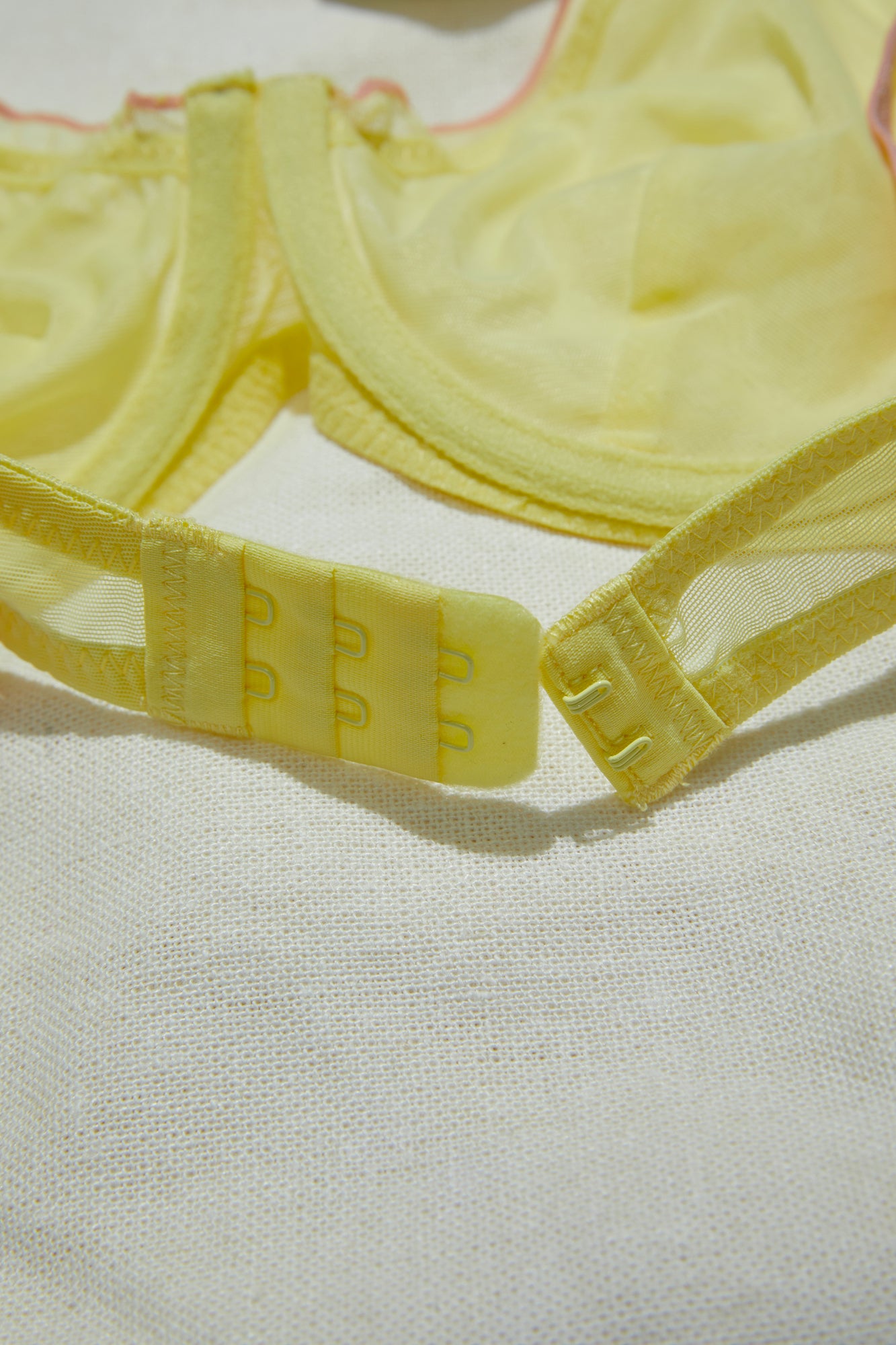 yellow sheer bra