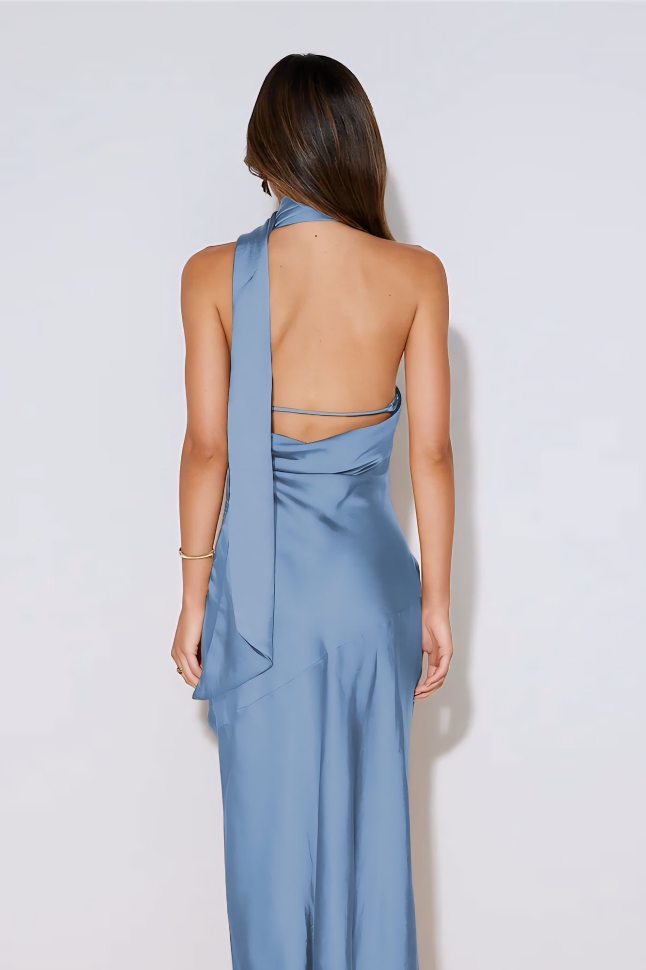 Blue Satin Dress
