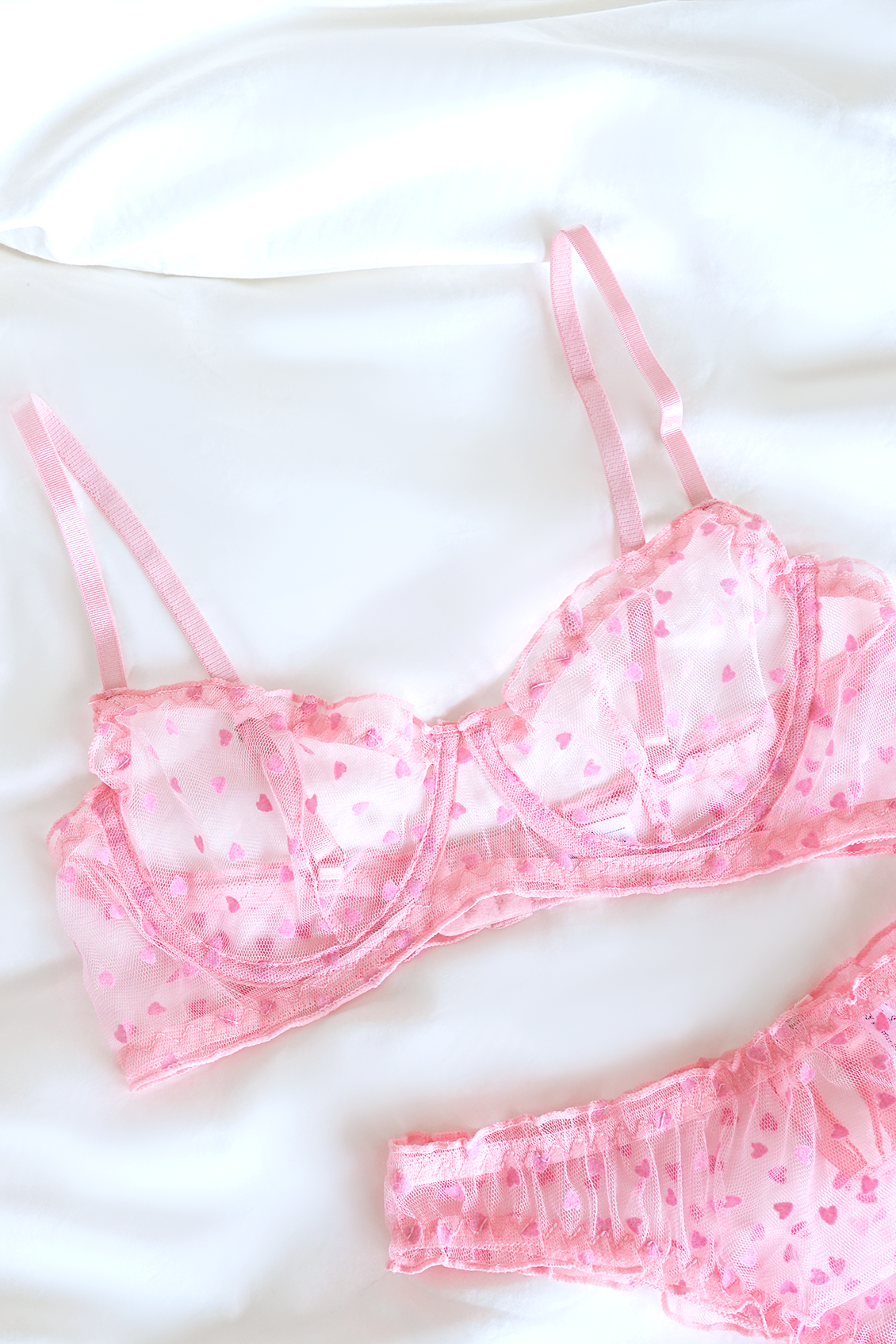 pink heart lingerie, light pink