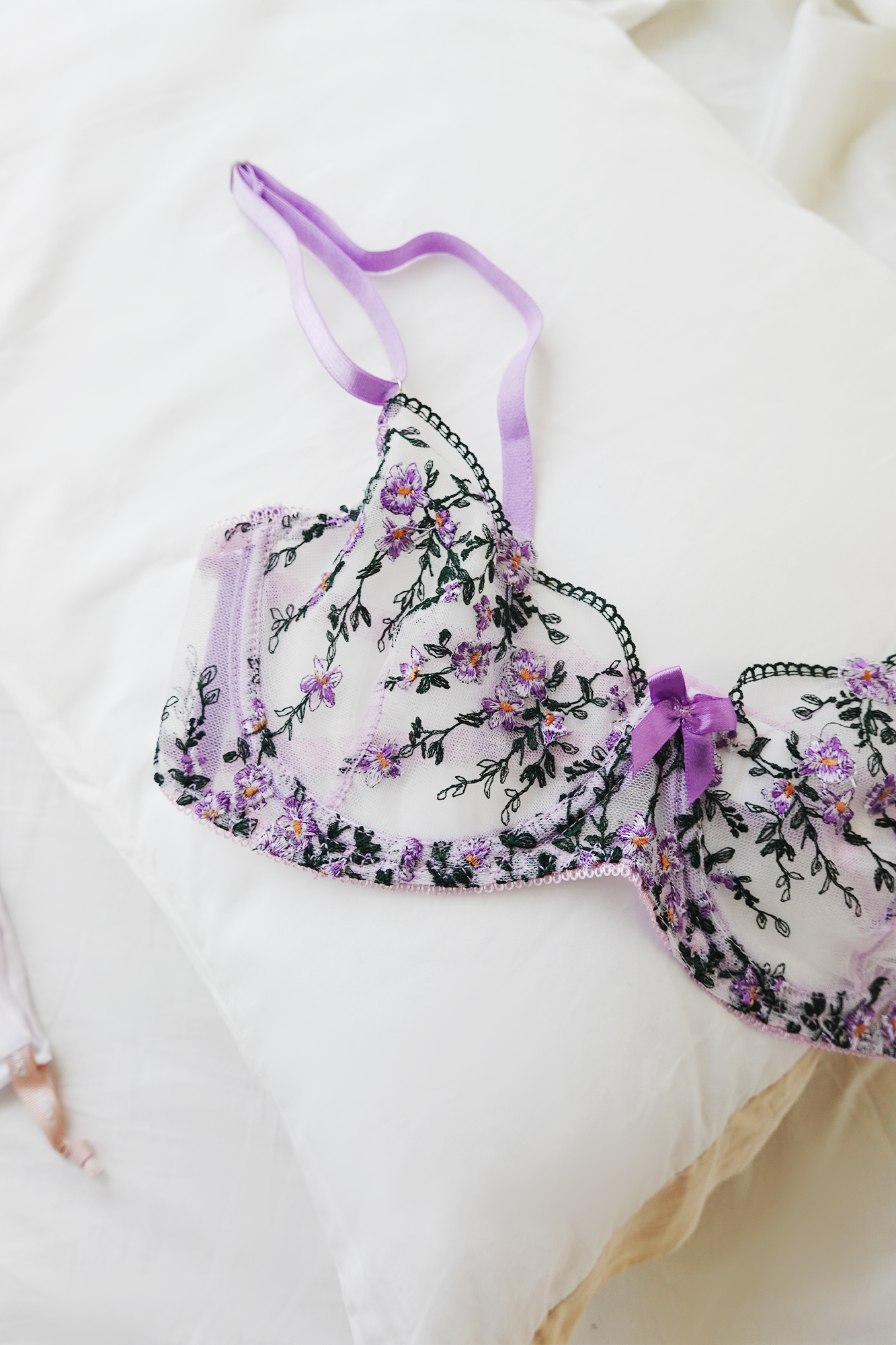 Purple Flower Underwear Set