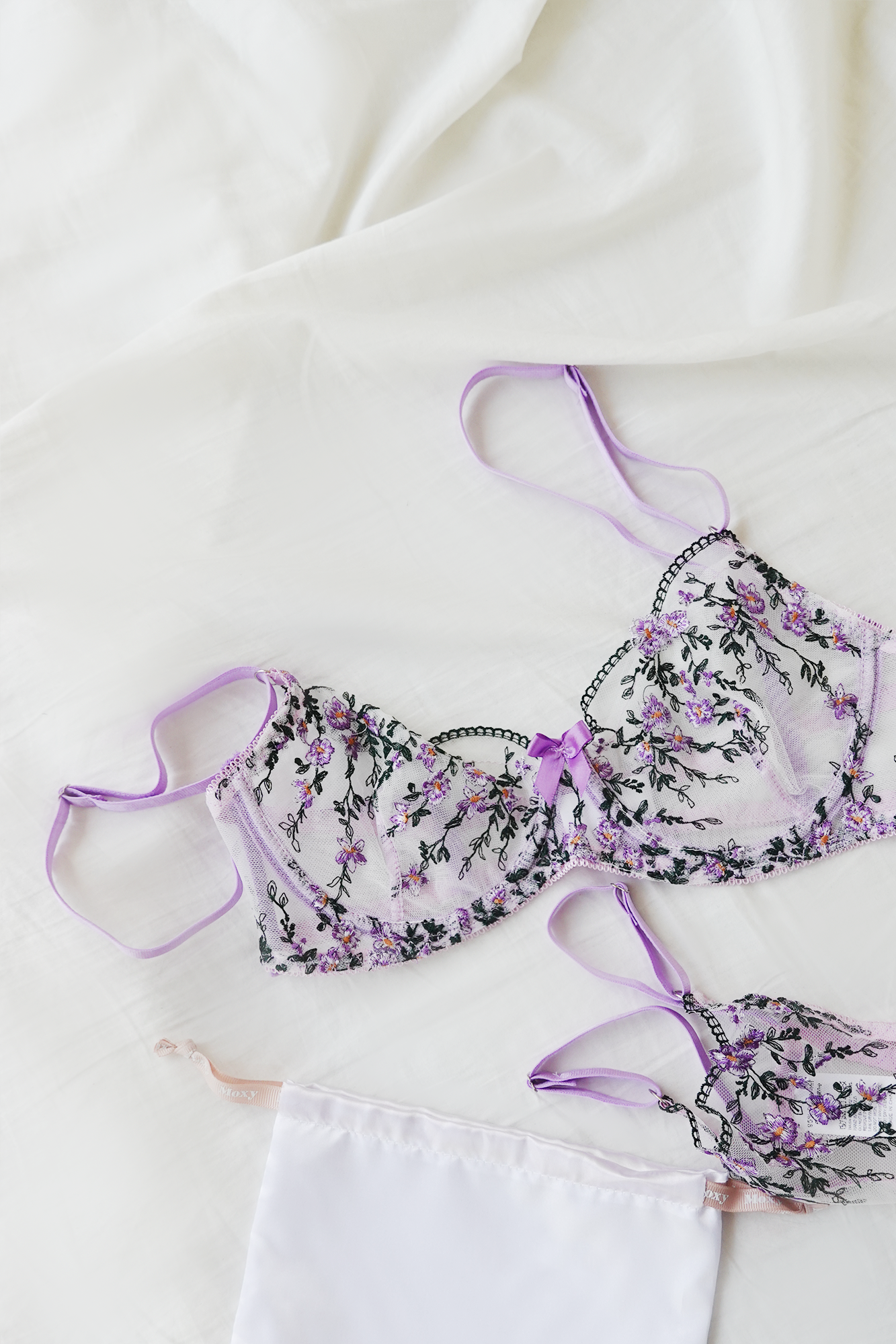 Purple Flower Underwear Set