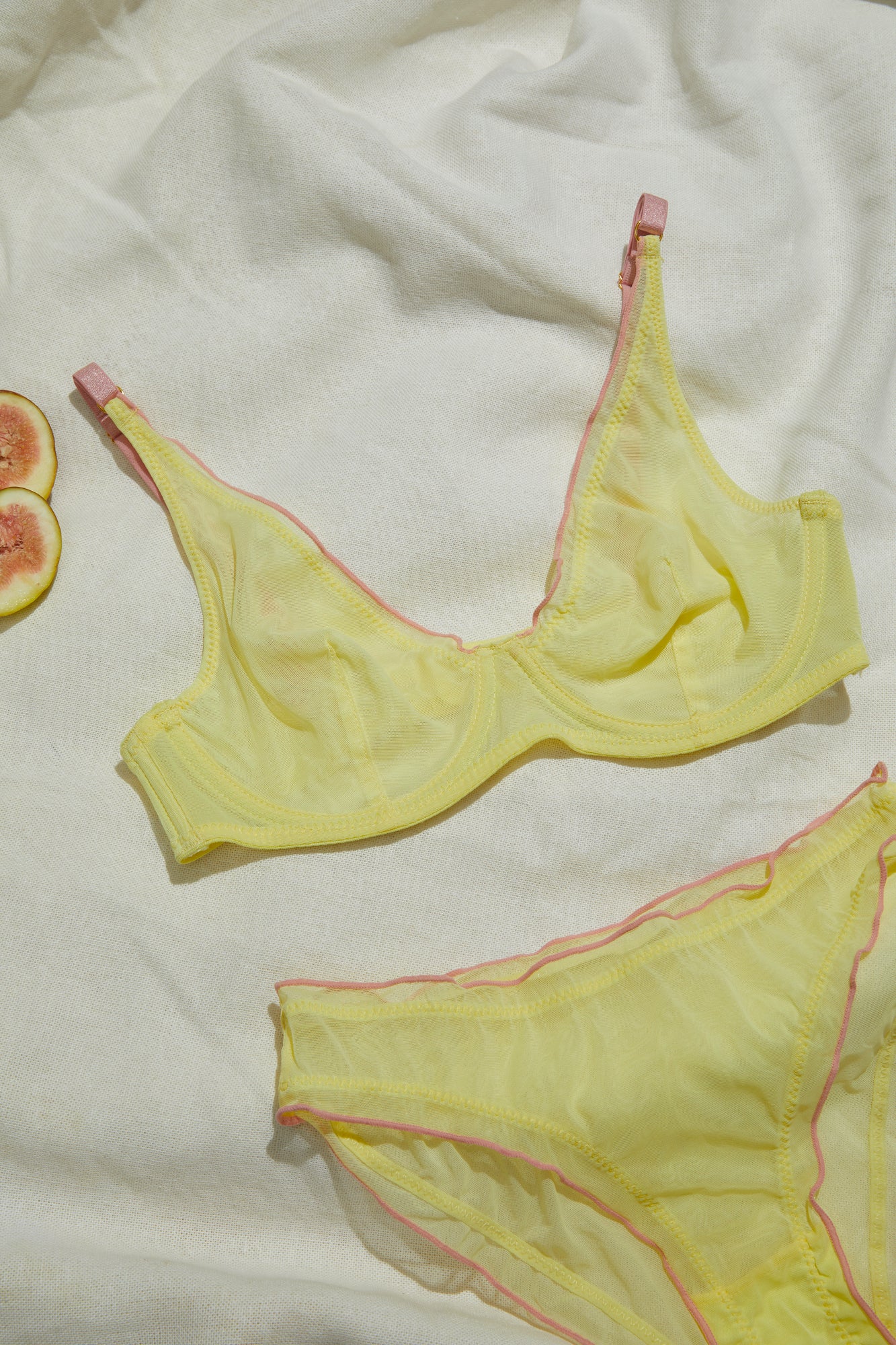Yellow Mesh Lingerie Naked Sensual Underwear Transparent 3