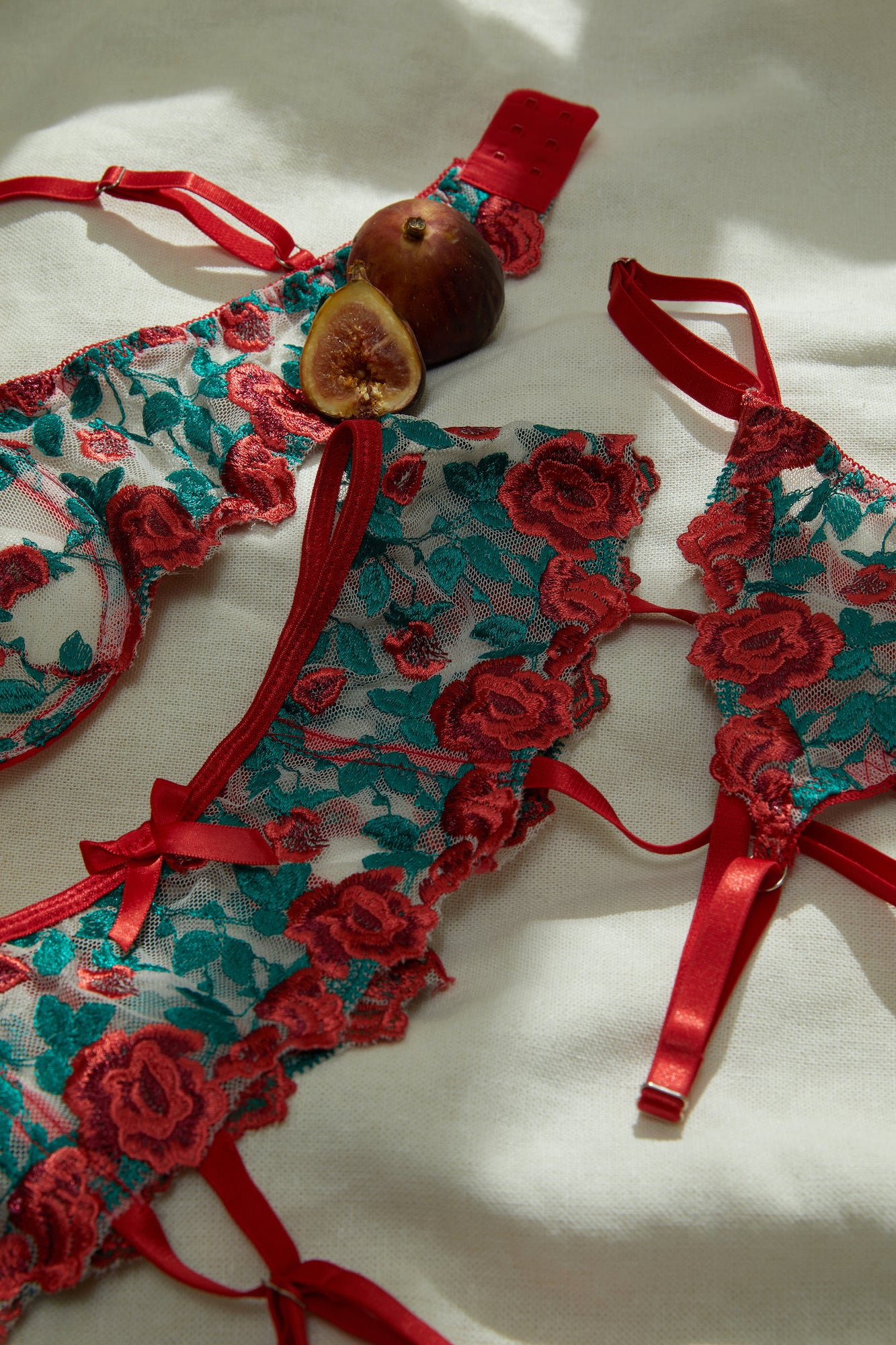 Red Lingerie with Roses