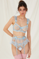 Light Blue Floral Lingerie Set