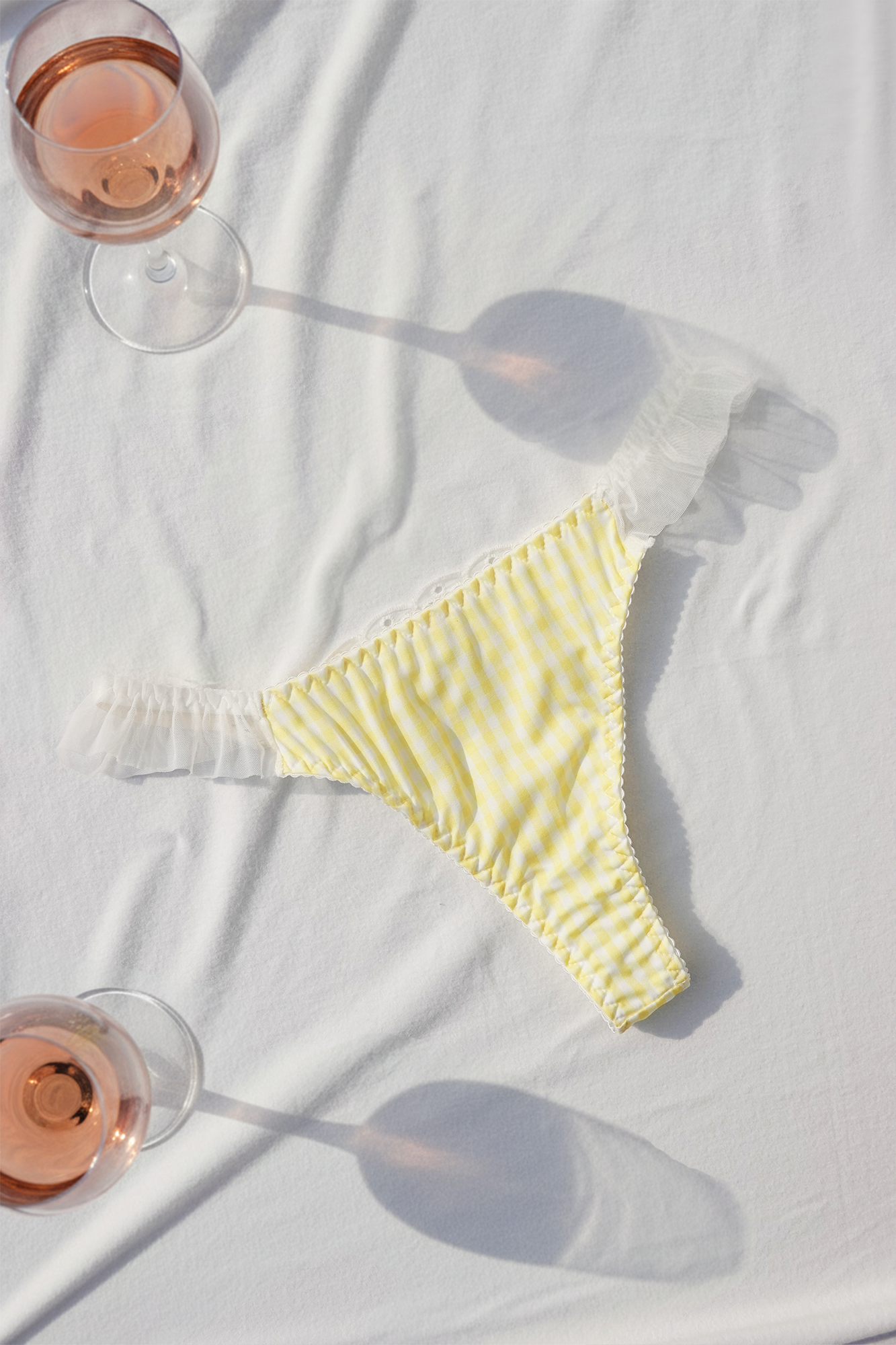 Yellow Gingham Lingerie Set
