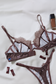 Brown floral satin lingerie set 