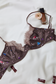 Eyelash lace balconette bra with matching floral thong
