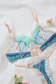 Satin Floral Lingerie Set in Sky Blue