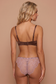 back view of chocolate brown lingerie set with sheer pink lace bikini panty