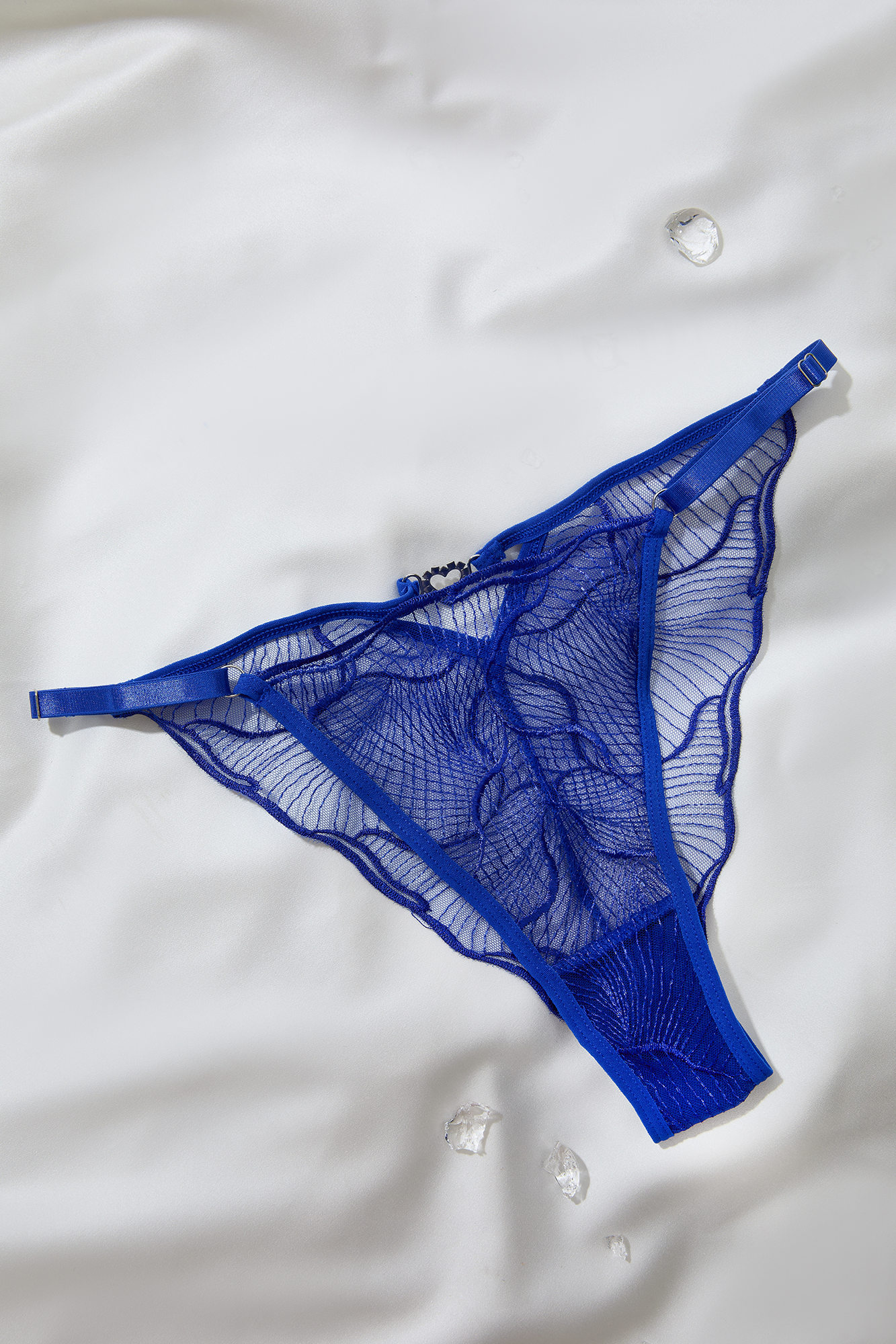 matching panty featuring rhinestone heart charm detail