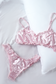 Pink Silk Ruffled Bralette Underwear Set