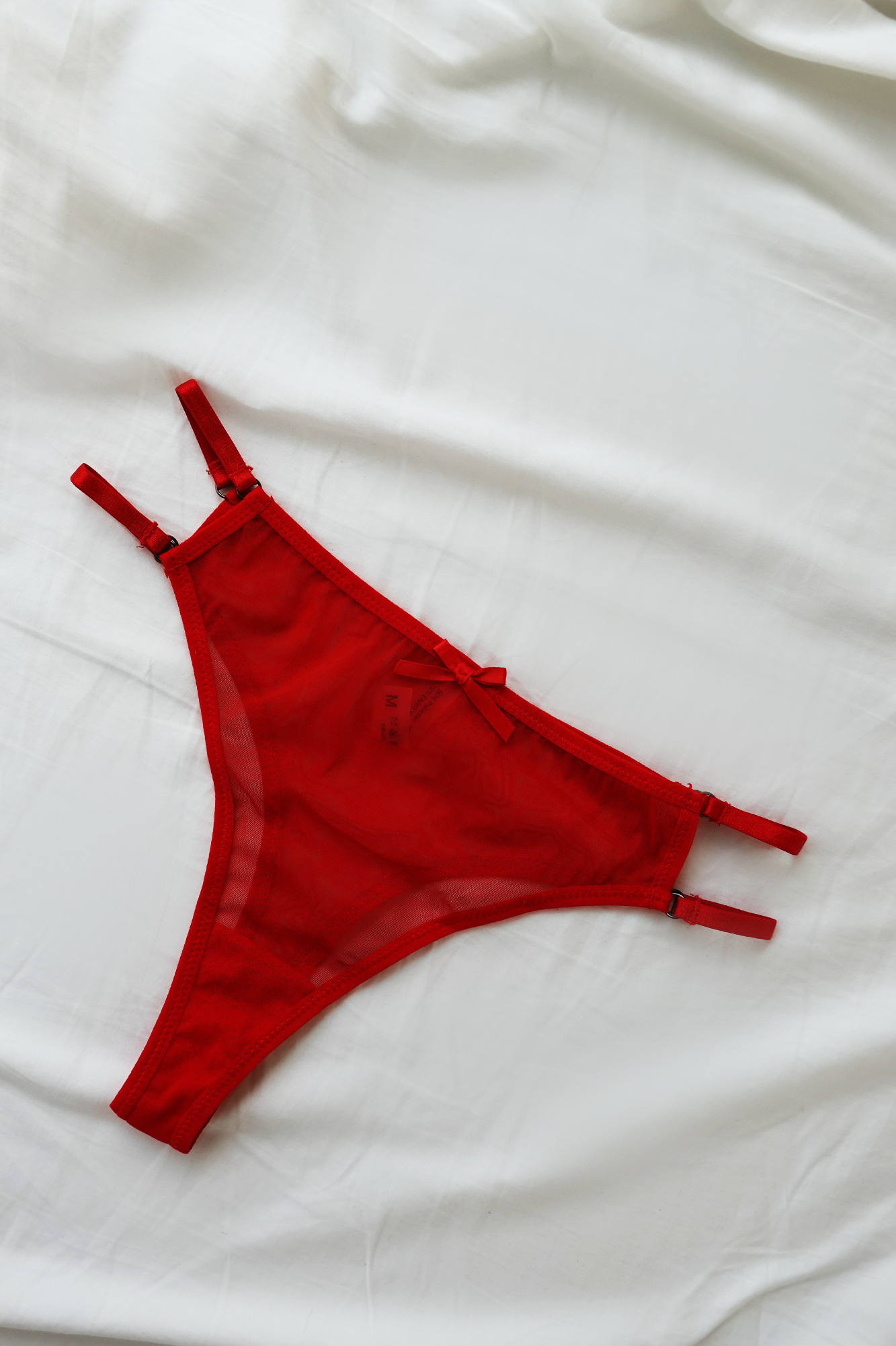 Red Sheer Underwear with Bows