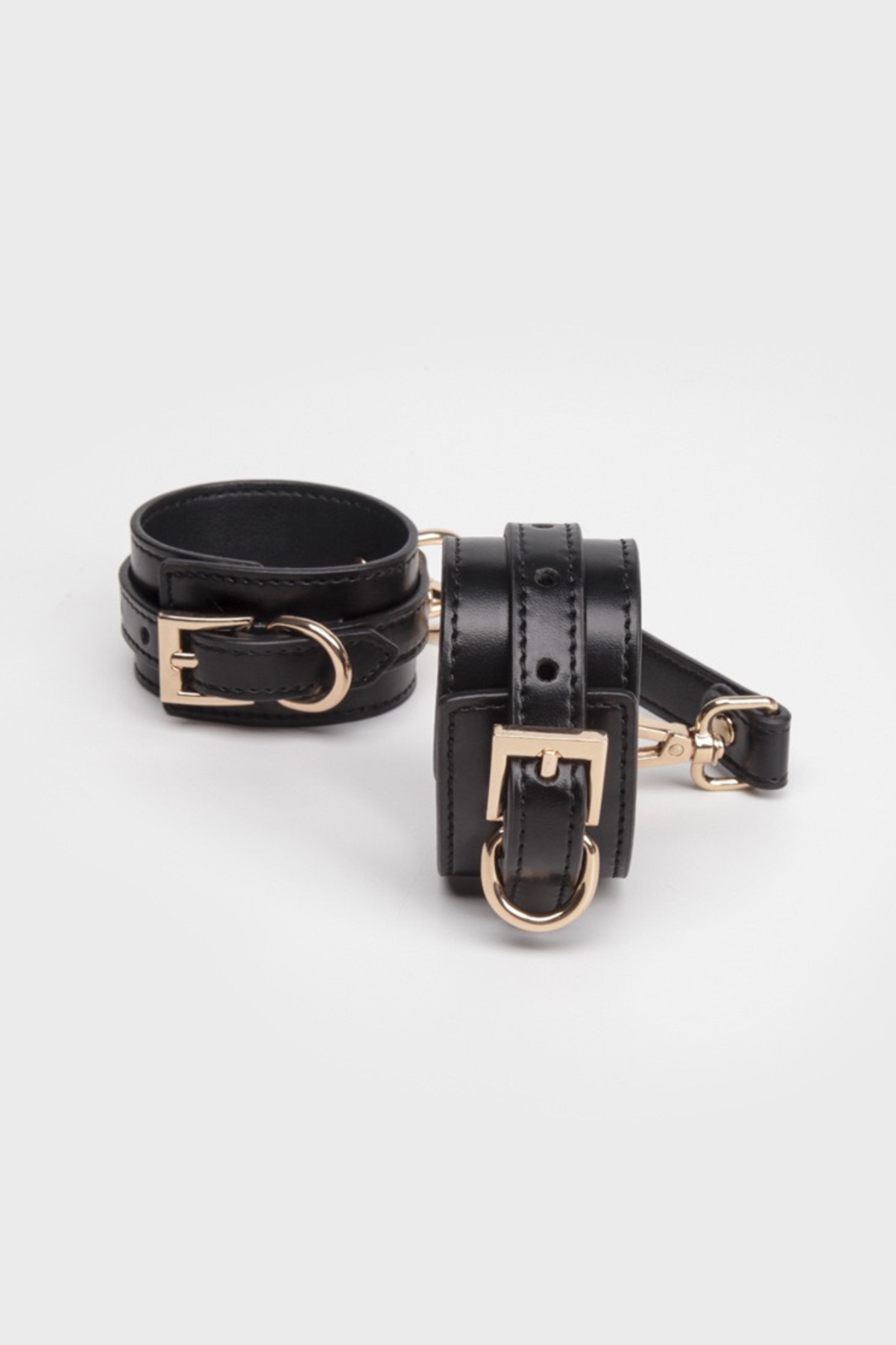 Vegan Black Leather Bondage Cuffs (also available in Pink!)