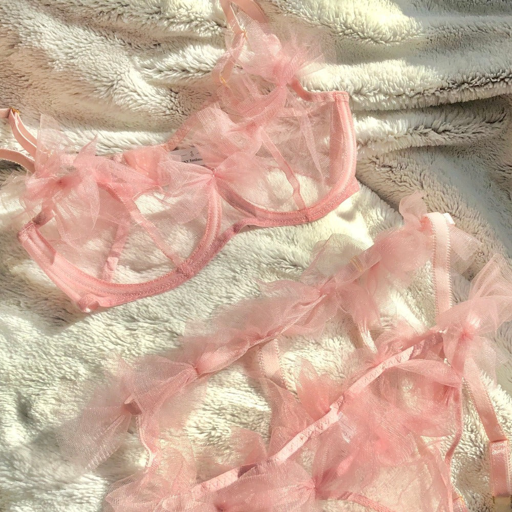 Dusty Rose Tulle Lingerie Set-Moxy Intimates