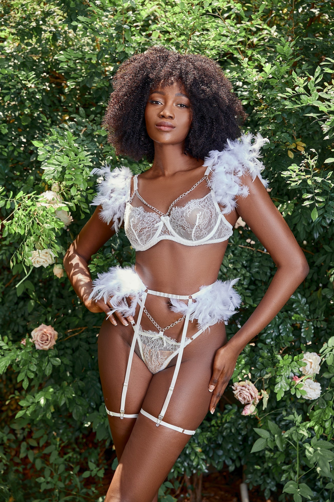 Ethereal Feather Lingerie Set-Moxy Intimates