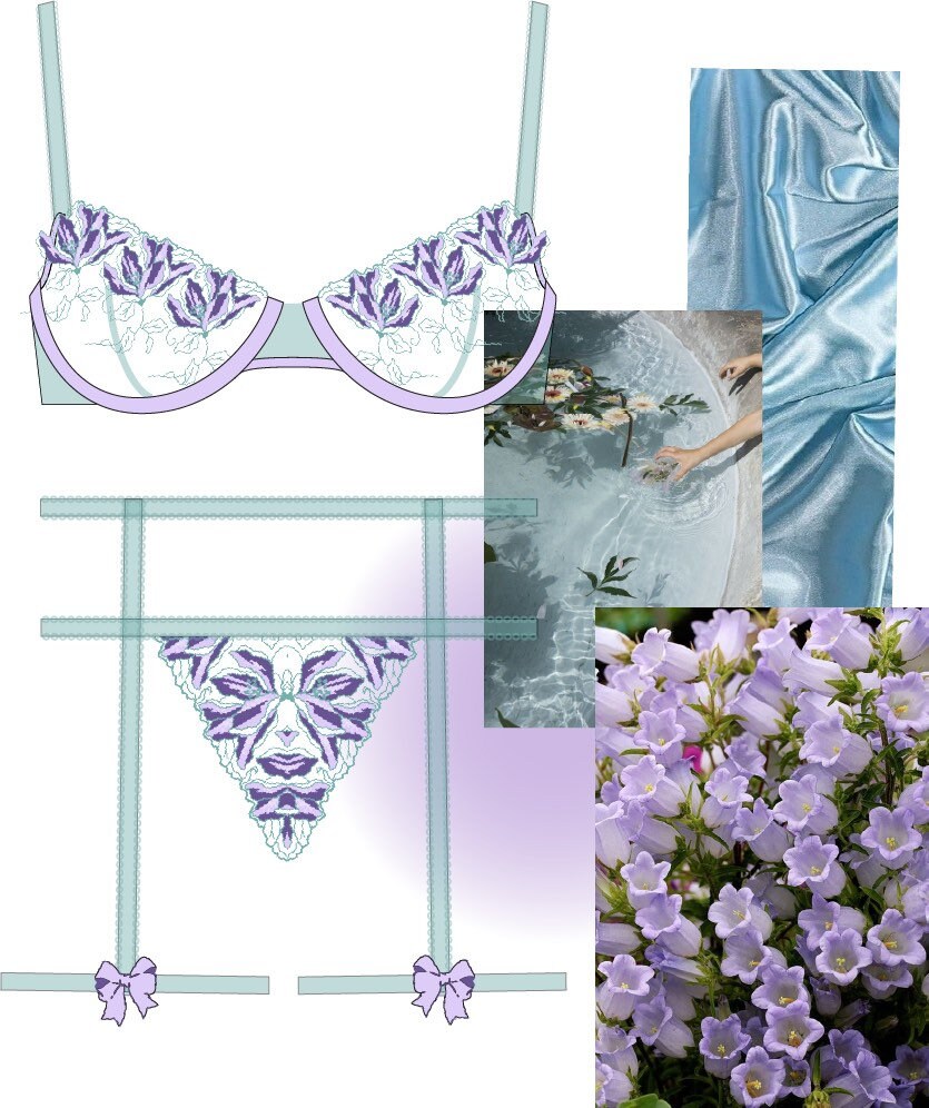 Lilac Lingerie Set,transparent Lingerie,sheer Bra,see Through Panty,floral  Lingerie Set,cute Underwear Set,corset Lingerie,bra and Panty Set -   Denmark