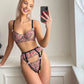 Pink and Black Three Pieces Lingerie-Moxy Intimates