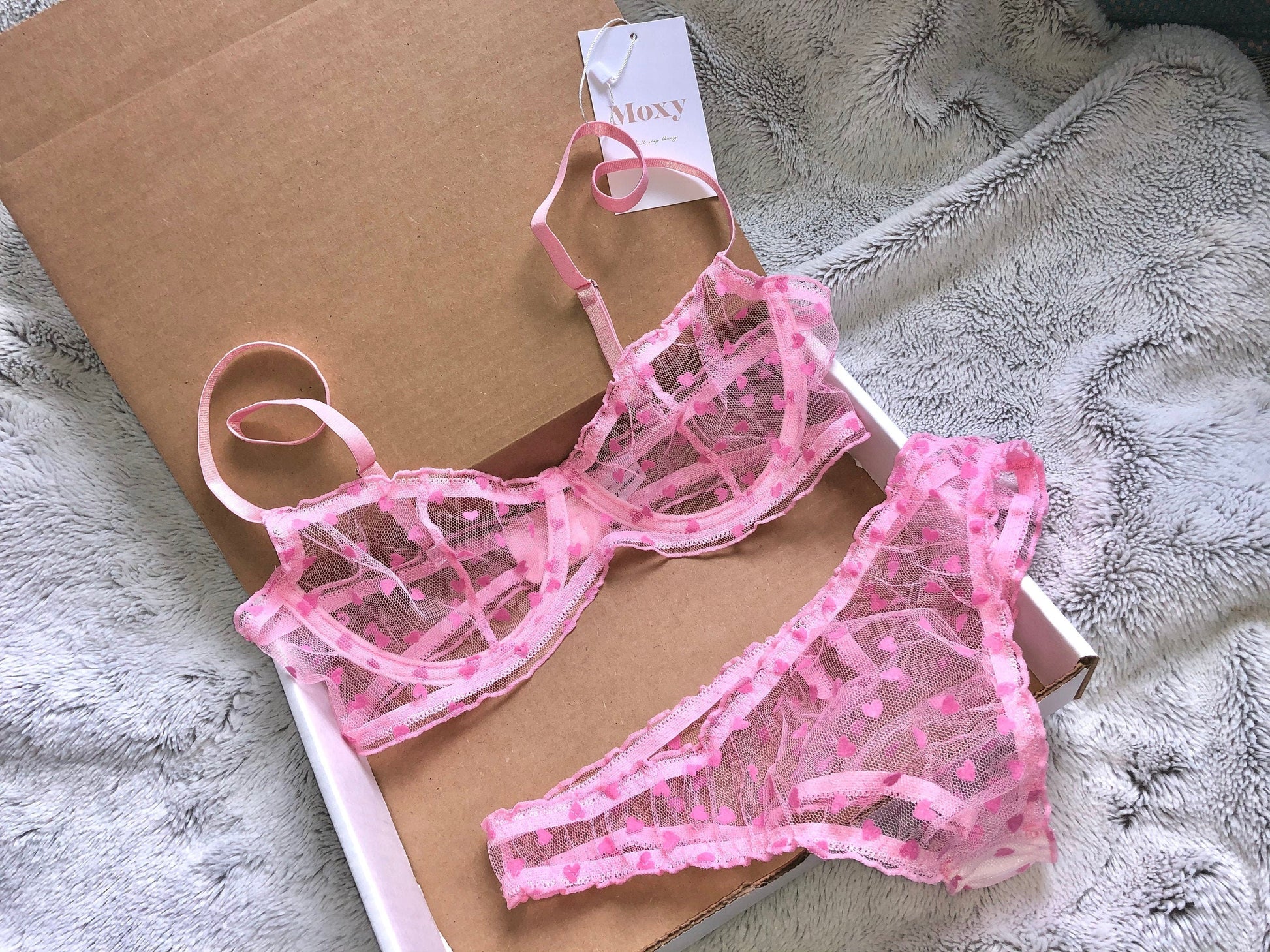 Sweetheart Sexy Pink Lingerie  Pink See Through Lingerie Set – Moxy